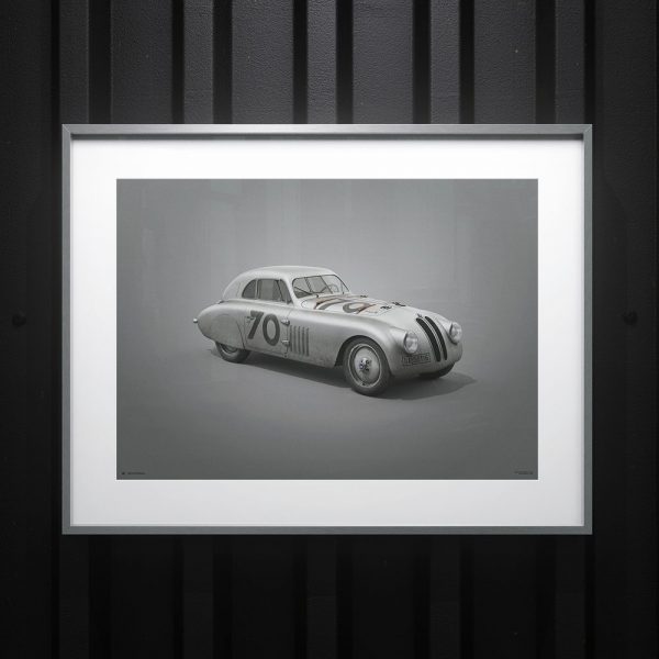 BMW 328 - Silver - Mille Miglia - 1940 - Colors of Speed Poster