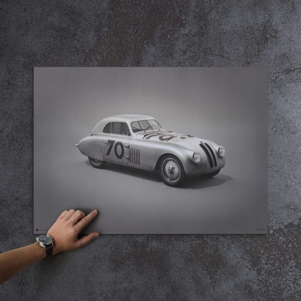 BMW 328 - Silver - Mille Miglia - 1940 - Colors of Speed Poster