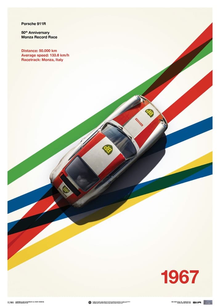 Porsche 911R – BP Racing – Monza – 1967 – Limited Poster