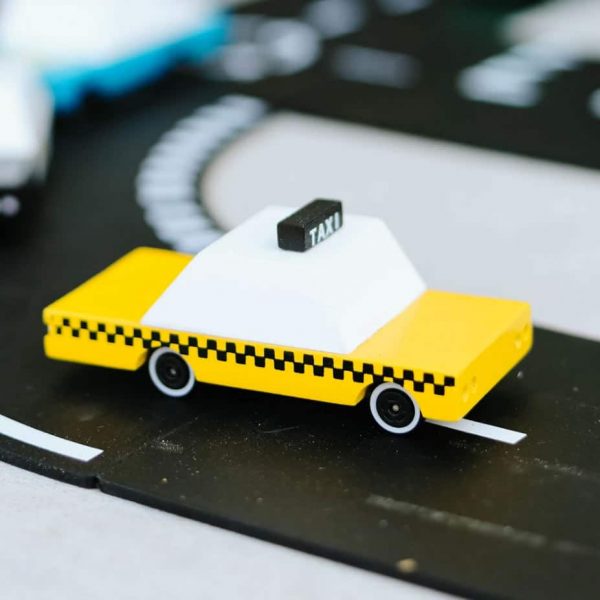 Candylab drewniany samochód Yellow Taxi